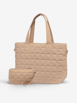 2Pcs Lightweight Puffer Tote Bag, 15.6" 17"