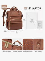 Leather Laptop Backpack, 15.6"-18"