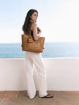 The Anchor Collection Tote Bag, C0003, Brown Embossed