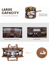 LOVEVOOK 2Pcs Vintage Leather Laptop Tote, 15.6" 17.3" 2208