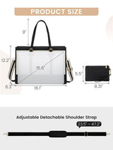 LOVEVOOK 2Pcs Canvas Laptop Tote Bag, 15.6" 30130