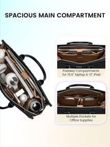 2 Pcs Quilted Laptop Tote Bag, 15.6" 17"