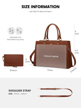 2-teilige Leder-Laptoptasche fürs Büro, 15,6" 17,3"