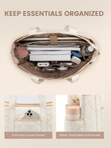 2Pcs Quilted Puffer Laptop Handbag, 15.6" 17"