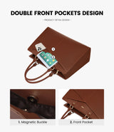 2-teilige Leder-Laptoptasche fürs Büro, 15,6" 17,3"