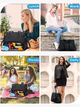 2Pcs Lunch Tote Shoulder Bag, 15.6"