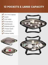 2Pcs Diamond Quilted Tote Bag, 15.6" 17"