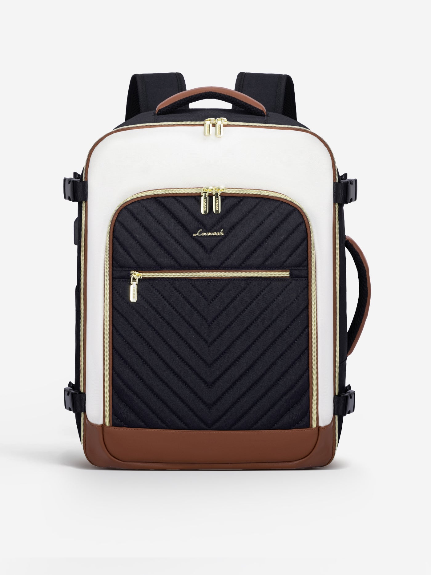 LOVEVOOK Travel Backpack 40L/50L Large Capacity TSA Friendly with Laptop Compartment, Black & White / 50L