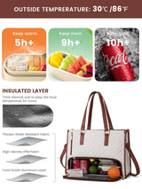 2Pcs Lunch Tote Shoulder Bag, 15.6",2033