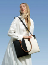 2Pcs Vintage Leather Laptop Bag, 15.6"