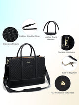 2 Pcs Quilted Laptop Tote Bag, 15.6" 17"