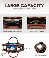 2-teilige Vintage-Laptoptasche aus Leder, 15,6"