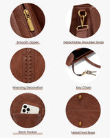 2-teilige Vintage-Laptoptasche aus Leder, 15,6"