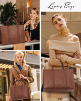 2-teilige Vintage-Laptoptasche aus Leder, 15,6"