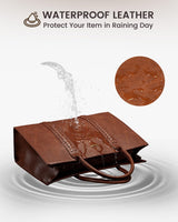 2-teilige Vintage-Laptoptasche aus Leder, 15,6"