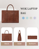 2-teilige Vintage-Laptoptasche aus Leder, 15,6"