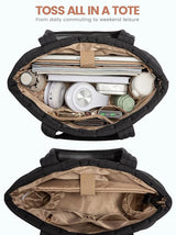 2Pcs Lightweight Puffer Tote Bag, 15.6" 17"