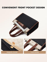 2Pcs Quilted Work Tote Bag, 15.6" 17.3"