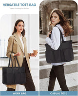 Multi-Pocket Laptop Tote Bag, 15.6" 17.3"