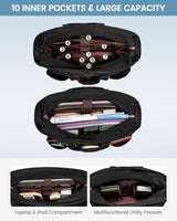 Multi-Pocket Laptop Tote Bag, 15.6" 17.3"