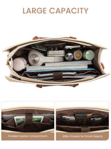 2 Stück elegante Tragetasche im Colorblock-Design, 15,6"