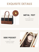 2 Stück elegante Tragetasche im Colorblock-Design, 15,6"