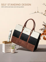 2 Stück elegante Tragetasche im Colorblock-Design, 15,6"