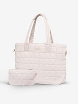 2Pcs Lightweight Puffer Tote Bag, 15.6" 17"