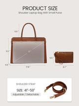 2-teilige wasserdichte Vintage-Laptoptasche, 15,6" 17,3"