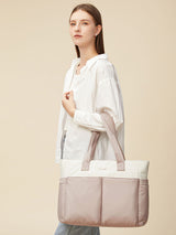 2Pcs Multi-pocket Puffer Tote Bag, 15.6" 17.3"