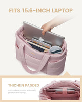 Large Puffer Work Tote Bag, 15.6" 17"