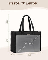 Puffer Tote Bag, 15.6" 17"