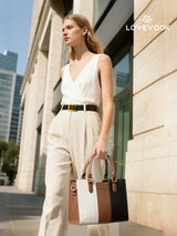 Vintage Leather Shoulder Handbag 11" 12.6"