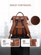 Leather Laptop Backpack, 15.6"-18"