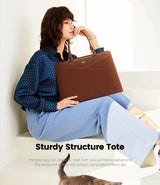 2-teilige Leder-Laptoptasche fürs Büro, 15,6" 17,3"