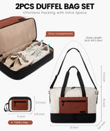 2Pcs Puffer Travel Duffel Bag