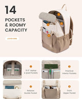 2Pcs Travel College Bookbag, 15.6", 5009