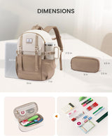 2Pcs Travel College Bookbag, 15.6", 5009