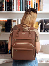 Leather Laptop Backpack, 15.6"-18"