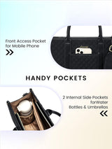 2 Pcs Quilted Laptop Tote Bag, 15.6" 17"