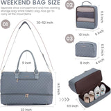 LOVEVOOK Travel Duffle Bag for Women, Weekender Overnight Bag with Shoe Compartment, Carry on Bag with Toiletry Bag, Gym Duffel Bag with Wet Pocket, Hospital Bags for Labor and Delivery 3 Pcs Set