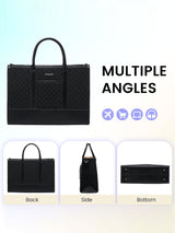 2 Pcs Quilted Laptop Tote Bag, 15.6" 17"