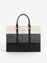 2Pcs Elegant Colorblock Tote Bag, 15.6"