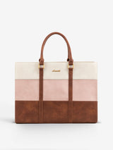 2Pcs Elegant Colorblock Tote Bag, 15.6"