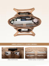 LOVEVOOK 2Pcs Leather Shoulder Bag, 15.6"