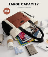 LOVEVOOK 2Pcs Quilted Puffer Tote Bag, 15.6" 17.3"