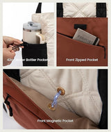 LOVEVOOK 2Pcs Quilted Puffer Tote Bag, 15.6" 17.3"