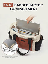 LOVEVOOK 2Pcs Quilted Puffer Tote Bag, 15.6" 17.3"