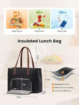 Leather Laptop Lunch Bag 15.6" 17.3"