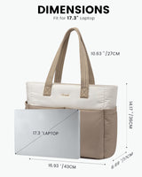 2Pcs Multi-pocket Puffer Tote Bag, 15.6" 17.3"